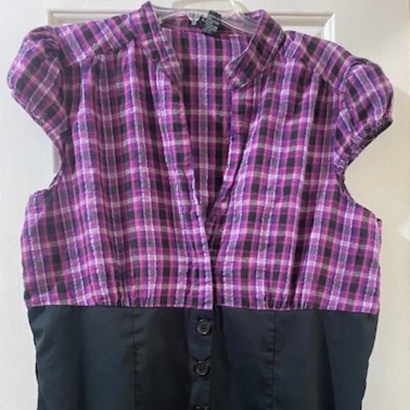 Chelsey Vintage Plaid Top Button Down Front Dress - Picture 1 of 9